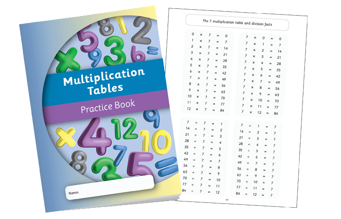 Multiplication Tables Practice Book